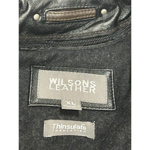 Wilson's Leather Jacket Thinsulate 2 In 1 Mens Size XL Excellent Condition Black - Picture 14 of 16